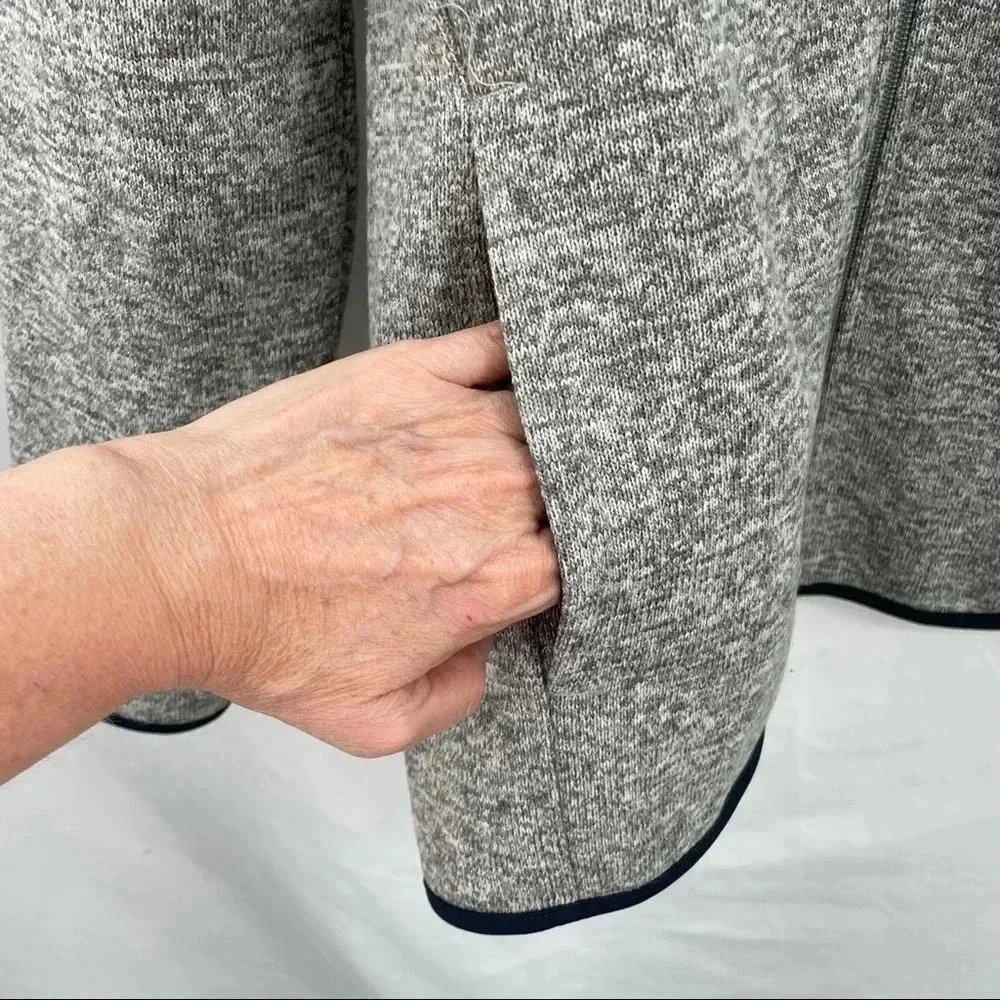 Nautica Men’s Gray Knit Jacket Medium Full Zip Closure Pockets